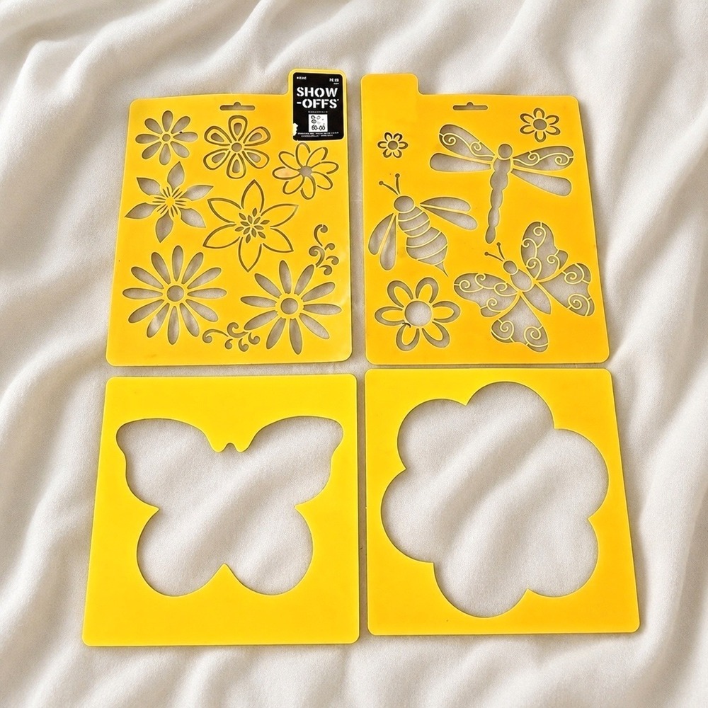 Reusable Nature Stencil Lot Plastic‎ Butterfly Flower Insect Art Craft Stencils